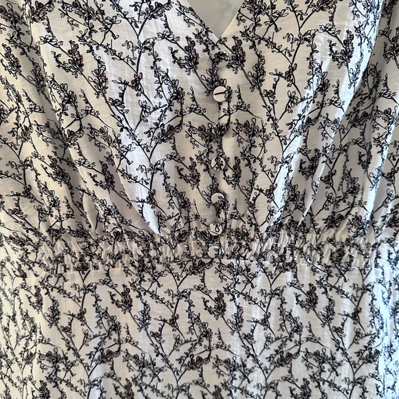 NWT Club Monaco Long White Patterned Dress - Picture 2 of 4